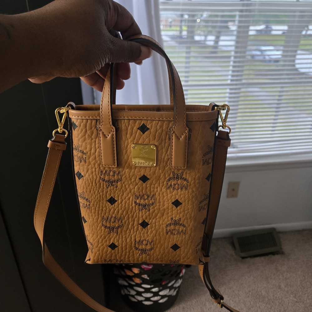MCM Cognac Visetos Crossbody Bag
